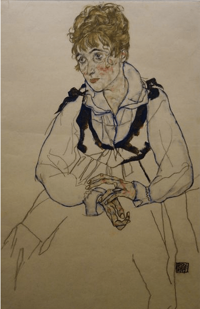 Egon Schiele. Edith Schiele, 1917. Tempera sur papier. Belvédère, Vienne.