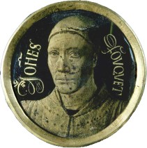 Jean FOUQUET Tours, vers 1415 - 1420 - Tours, entre 1478 et 1481 Autoportrait vers 1450 Email peint sur cuivre D. : 0,06 m.