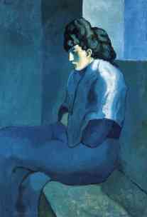 Femme-assise-au-fichu-La-Mélancolie-Picasso-1902-